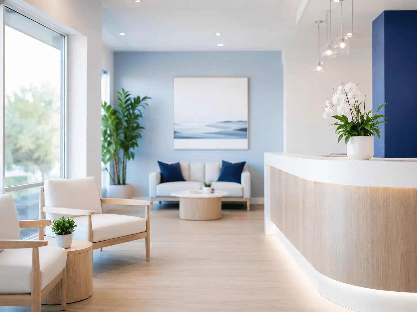 The clinic reception and waiting area